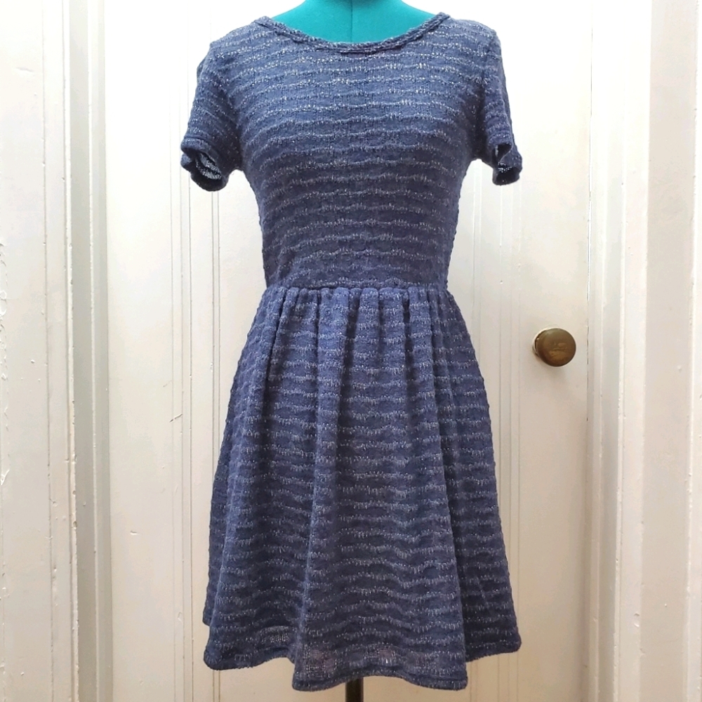 Modcloth Blue Shimmery Knit Dress